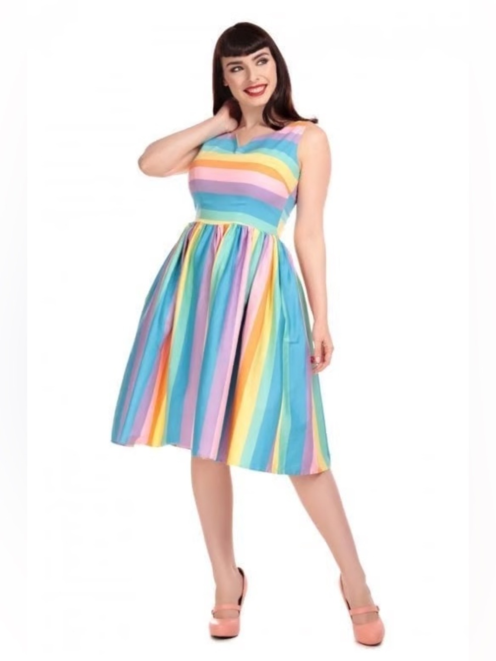 ModCloth X Collectif Pastel Rainbow Stripe Midi Dress